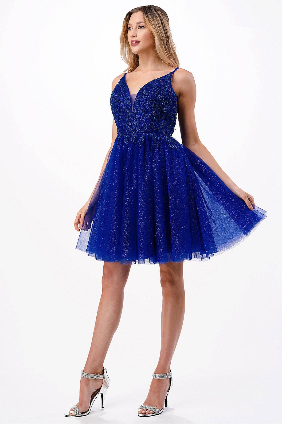 Aspeed S2648 Short Dress with Lace & Sequin Embroidery & Tulle Skirt - NORMA REED