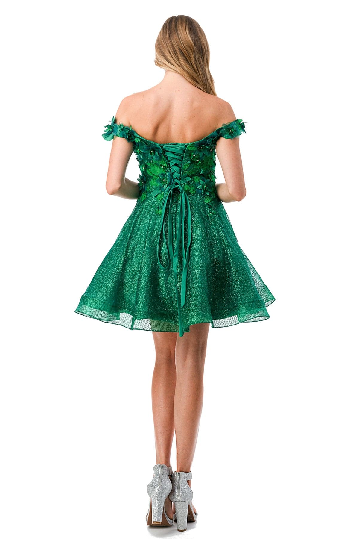 Aspeed S2721 Hunter Green Off Shoulder Short Dress | 4 Colors - NORMA REED