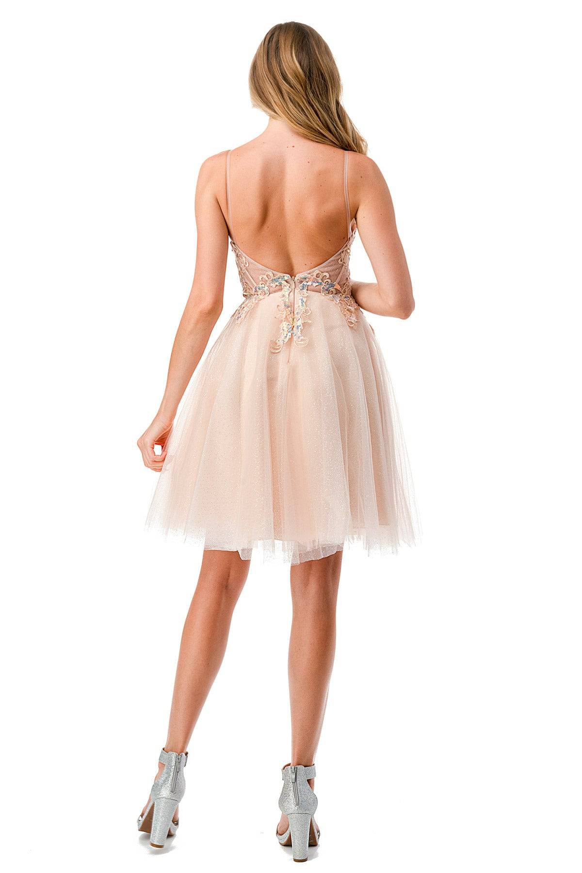 Aspeed S2740M Short Champagne Butterfly Dress - NORMA REED