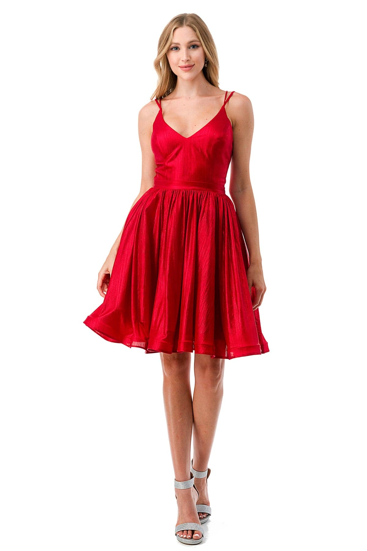 Aspeed S2750Y Stunning Pleated V Neck Short Dress | 6 Colors - NORMA REED