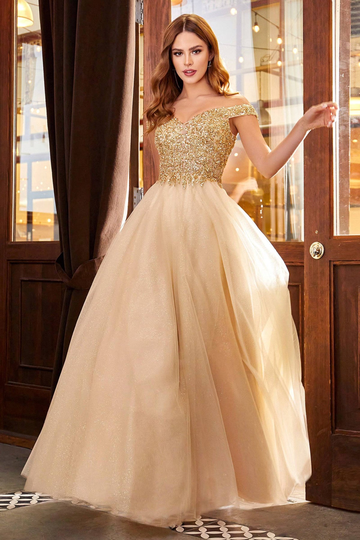 Jawdropping Princess Ball Gown with Glitter Bodice and Layered Skirt #CDCD0177 - NORMA REED